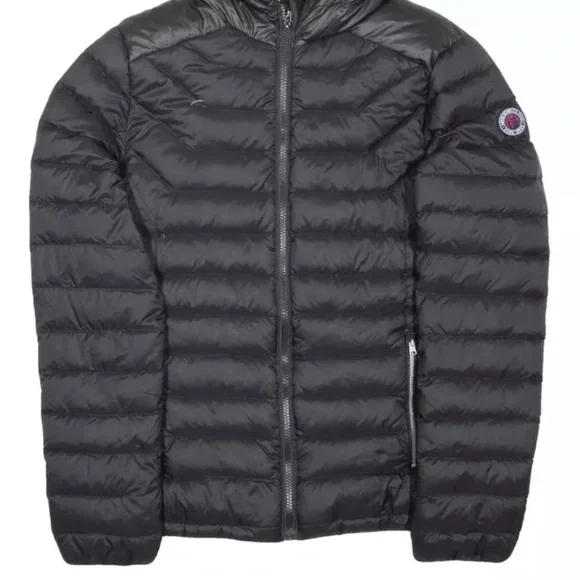 Abercrombie Men's Black Hooded Puffer Jacket - Picture 3 of 6